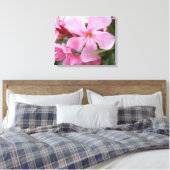 Roze Oleander Bloem Canvasprint | Botanische Bloem Canvas Afdruk (Insitu (Slaapkamer))