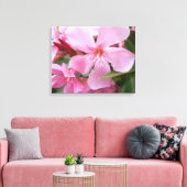 Roze Oleander Bloem Canvasprint | Botanische Bloem Canvas Afdruk (Insitu (Woonkamer))