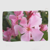 Roze Oleander Bloem Golf Handdoek (Horizontaal)