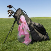 Roze Oleander Bloem Golf Handdoek (Groen)