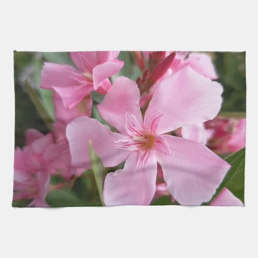 Roze Oleander Bloem Keukendoek Theedoek (Horizontaal)
