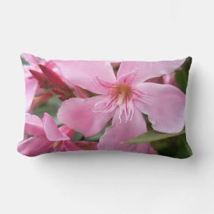 Roze Oleander Bloem Worp Kussen Elegante Botanis
