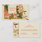 roze oleander bloemen custom floral visitekaartje (Voorkant / Achterkant)