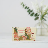 roze oleander bloemen custom floral visitekaartje (Staand voorkant)