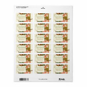  roze oleander bloemetjes trouwlabel etiket (Full Sheet)