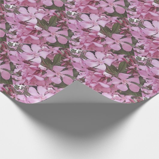 Roze Oleander Roos Laurel Black - Overzicht Cadeaupapier (Hoek)