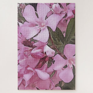 Roze Oleander Roos Laurel Black - Overzicht Legpuzzel