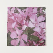 Roze Oleander Roos Laurel Black - Overzicht Wandkleed (Voorkant (horizontaal))