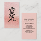 *~* Roze olie - Hoofdsymbool Reiki Practitioner Visitekaartje (Voorkant / Achterkant)