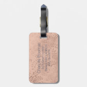 Roze olie met Bagagelabel van Initiaal van de mari (Achterkant verticaal)