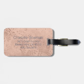 Roze olie met Bagagelabel van Initiaal van de mari (Achterkant horizontaal)