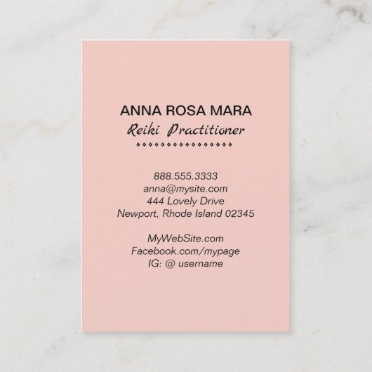 *~* Roze olie - Reiki Master Practitioner Symbol Visitekaartje (Achterkant)