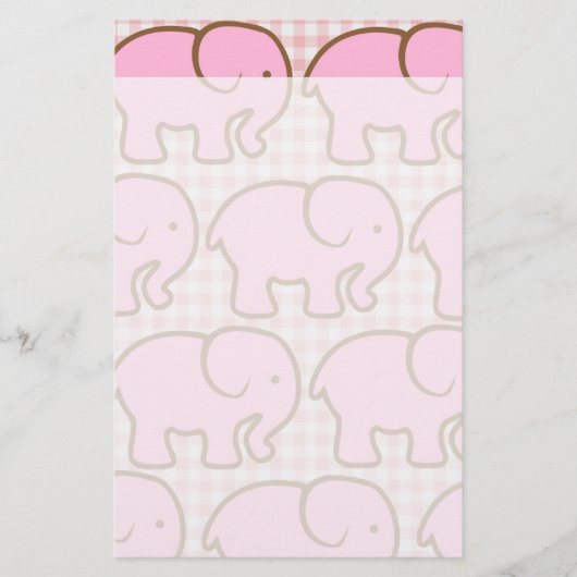  roze oliefabrieken op roze speldenpatroon briefpapier (Voorkant)