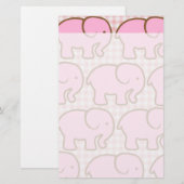  roze oliefabrieken op roze speldenpatroon briefpapier (Voorkant / Achterkant)