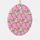  roze oliefabrieken op roze speldenpatroon keramisch ornament (Rechts)