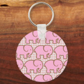 roze oliefabrieken op roze speldenpatroon sleutelhanger (Voorkant)