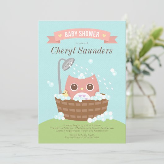 Roze olieramp in houten buisjes kaart (Staand voorkant)