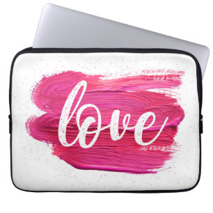 Roze olieverf Liefde citaat abstract minimaal Laptop Sleeve