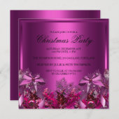  roze olievlek & kerstfeest Uitnodigen Kaart (Voorkant / Achterkant)