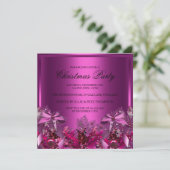  roze olievlek & kerstfeest Uitnodigen Kaart (Staand voorkant)