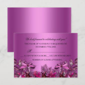  roze olievlek & kerstfeestdag RSVP Kaart (Voorkant / Achterkant)