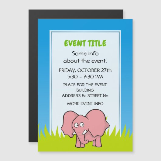 Roze olifant (Voorkant / Achterkant)