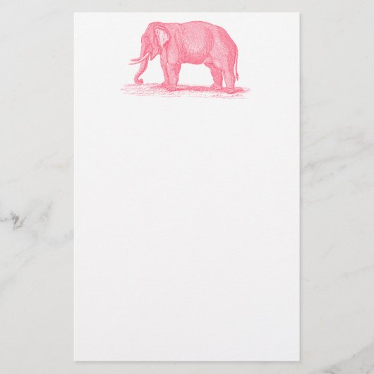 roze olifant 1800s Illustratie olifanten Briefpapier (Voorkant)