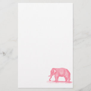  roze olifant 1800s Illustratie olifanten Briefpapier