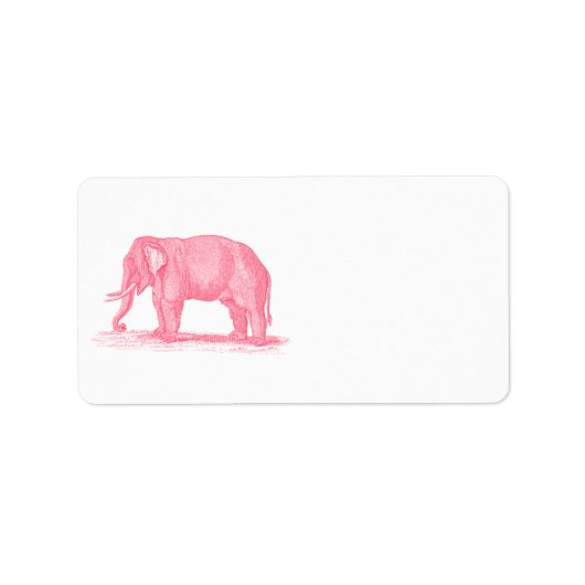  roze olifant 1800s Illustratie olifanten Etiket (Voorkant)