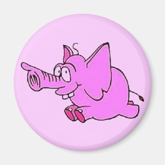 "Roze Olifant" 3" Koelkast Magneet (Voorkant)