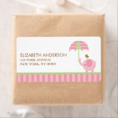 Roze Olifant Adresetiketten Etiket (Insitu)