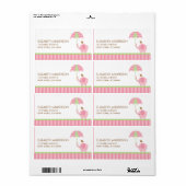 Roze Olifant Adresetiketten Etiket (Full Sheet)