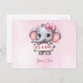 Roze Olifant Ansichtkaart Briefkaart (Voorkant / Achterkant)