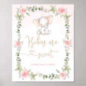 Roze olifant Babies zijn een zoet Poster (Voorkant)