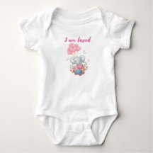 Roze olifant baby body | Ik word liefdevol