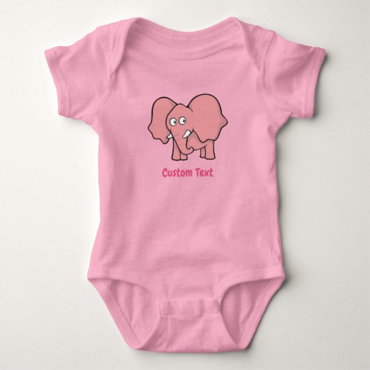 Roze Olifant Baby Bodysuit (Voorkant)