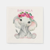 Roze Olifant Baby Borrel Servet (Voorkant)