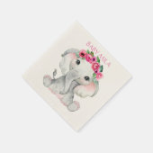 Roze Olifant Baby Borrel Servet (Hoek)