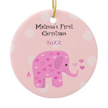 Roze olifant Baby Eerste Kerstmis