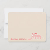 Roze Olifant Baby Meisje Custom Dank u Kaart Notitiekaartje (Voorkant)