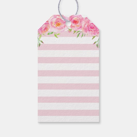 Roze Olifant Baby Meisje Douche Mini Fles Favor Cadeaulabel (Achterkant)