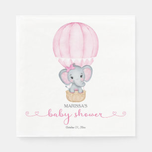 Roze Olifant Baby Meisje Douche Papier Servet