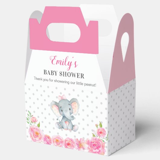 Roze Olifant Baby Meisje Douche Sprinkle Gast Gift Bedankdoosjes (Geopend)