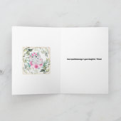 Roze olifant baby meisje geboorte krans aankondigi kaart (Binnen)