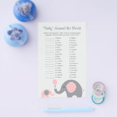 Roze olifant Baby rondom de Wereldvertaling Flyer (Enkel)