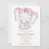 Roze olifant Baby shower (Voorkant)
