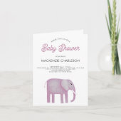 Roze olifant Baby shower (Voorkant)