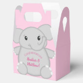 Roze olifant Baby shower Bedankdoosjes (Geopend)
