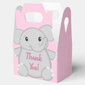 Roze olifant Baby shower Bedankdoosjes (Geopend)