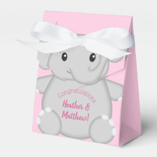 Roze olifant Baby shower Bedankdoosjes